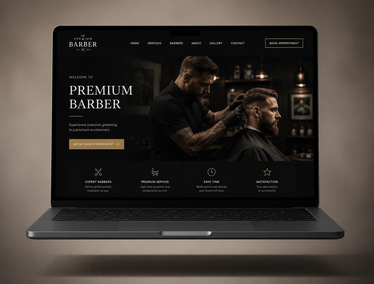 Premium Barber website design by Hayatish Digital